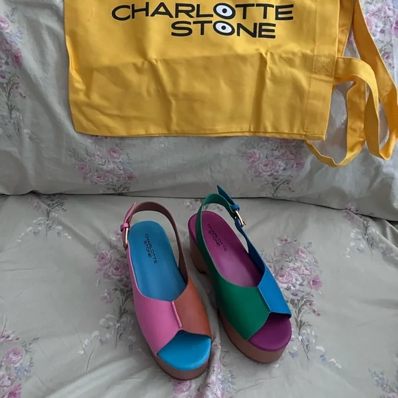 Charlotte Stone Colorful Platform Sandals - Picture 1 of 4